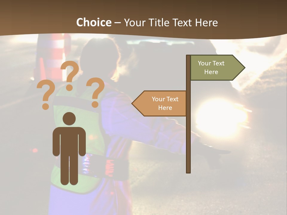 A Traffic Officer Directing Traffic On A Busy Road PowerPoint Template