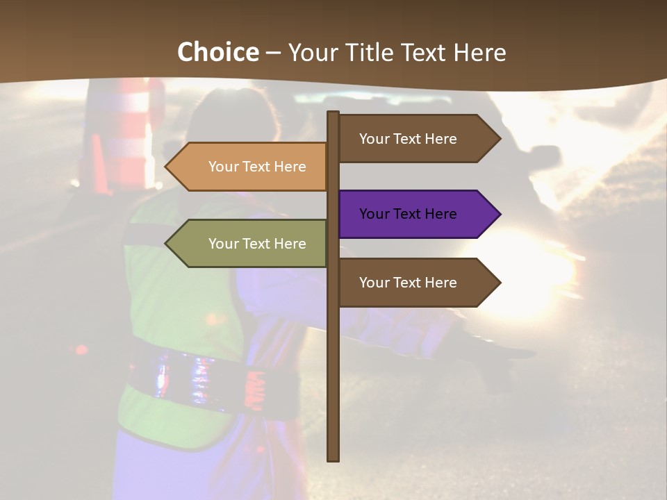 A Traffic Officer Directing Traffic On A Busy Road PowerPoint Template