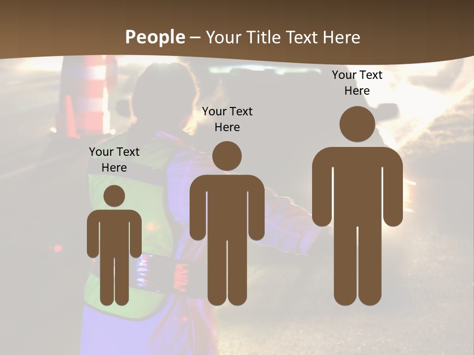 A Traffic Officer Directing Traffic On A Busy Road PowerPoint Template