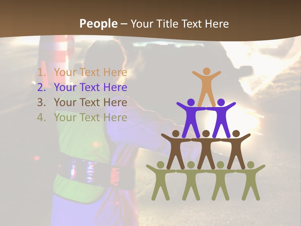 A Traffic Officer Directing Traffic On A Busy Road PowerPoint Template