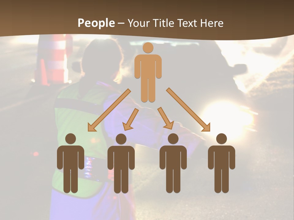 A Traffic Officer Directing Traffic On A Busy Road PowerPoint Template