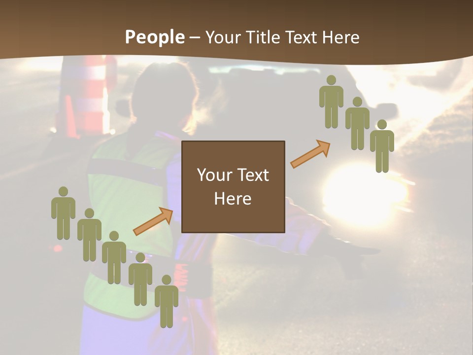 A Traffic Officer Directing Traffic On A Busy Road PowerPoint Template