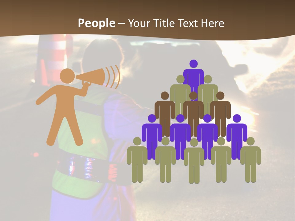 A Traffic Officer Directing Traffic On A Busy Road PowerPoint Template