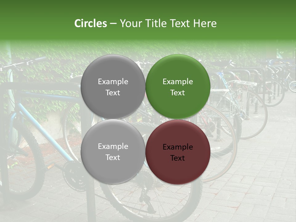 Bicycles In Rack PowerPoint Template