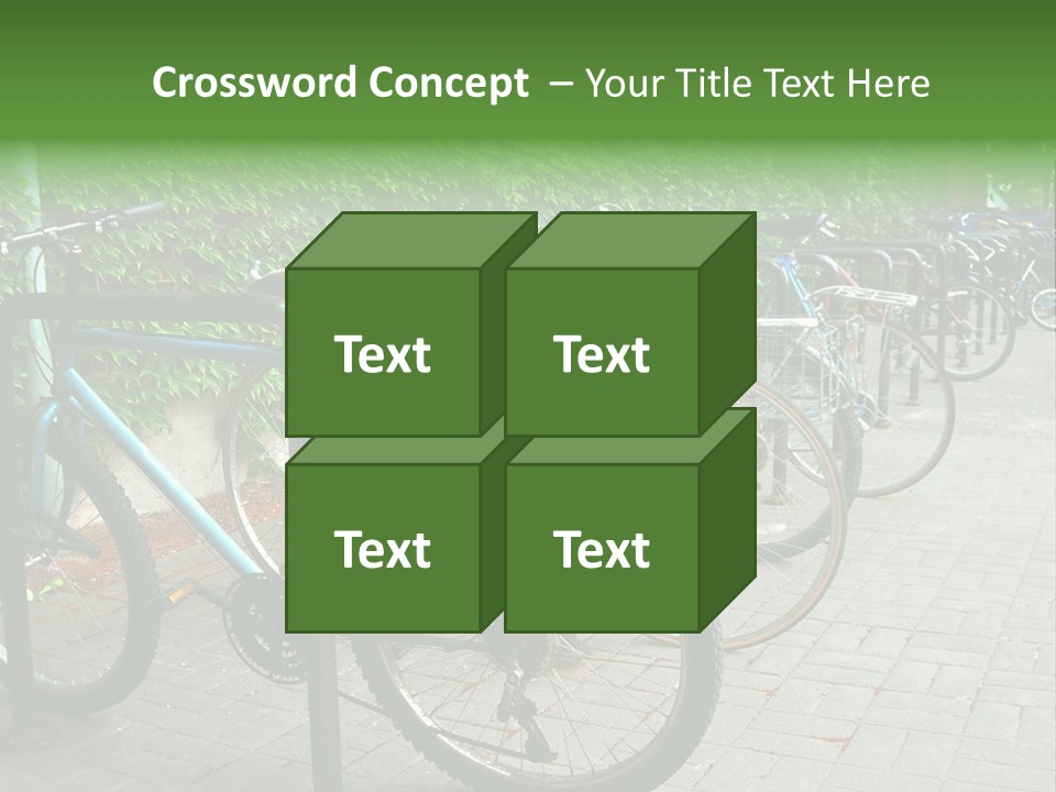 Bicycles In Rack PowerPoint Template