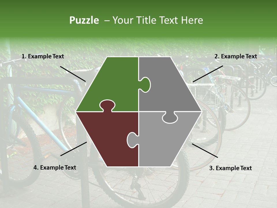 Bicycles In Rack PowerPoint Template