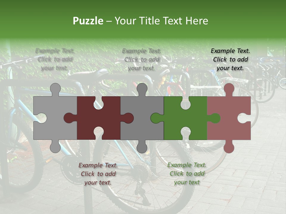 Bicycles In Rack PowerPoint Template