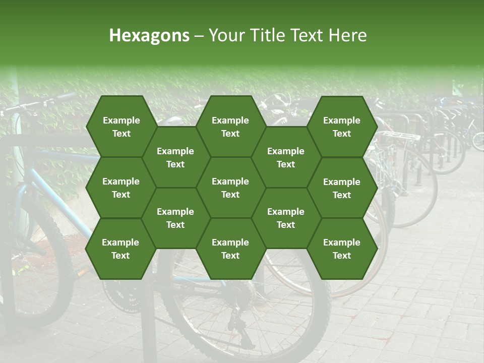 Bicycles In Rack PowerPoint Template