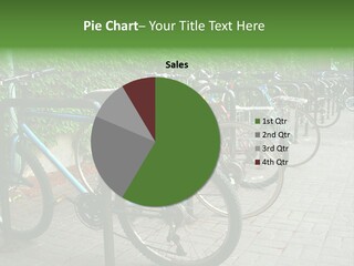 Bicycles In Rack PowerPoint Template