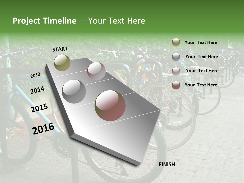 Bicycles In Rack PowerPoint Template