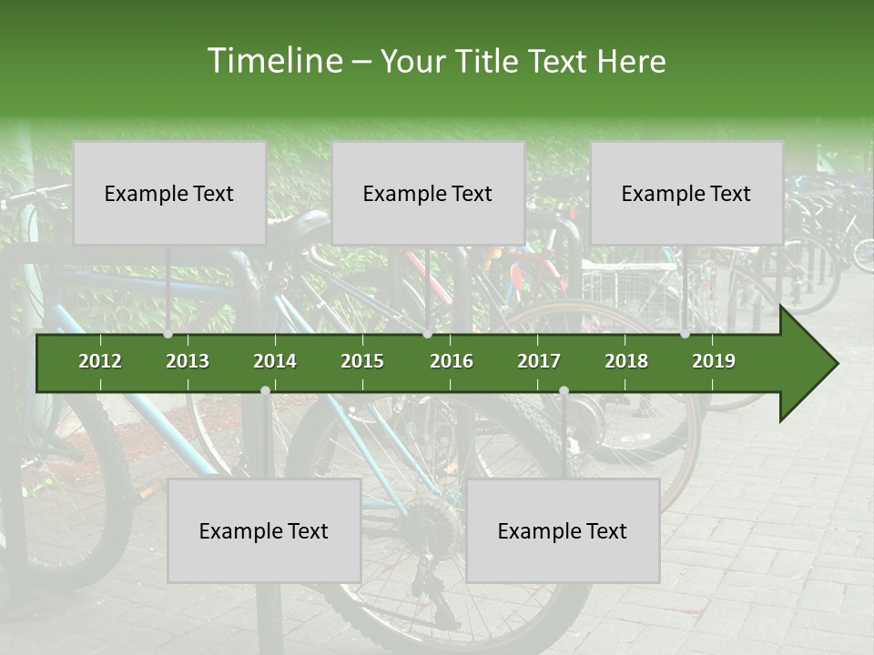 Bicycles In Rack PowerPoint Template