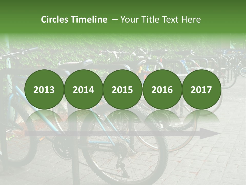 Bicycles In Rack PowerPoint Template