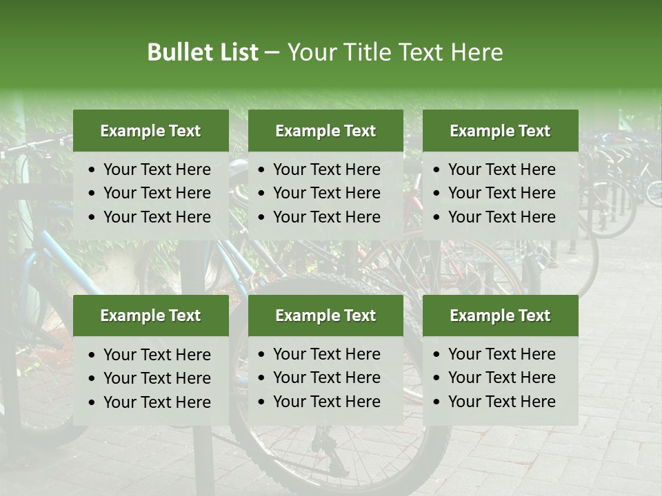 Bicycles In Rack PowerPoint Template