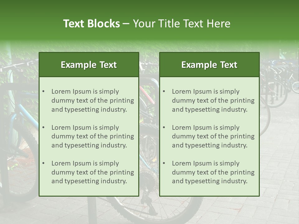 Bicycles In Rack PowerPoint Template