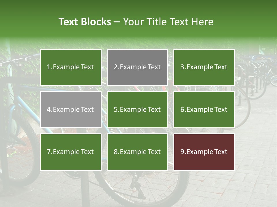 Bicycles In Rack PowerPoint Template