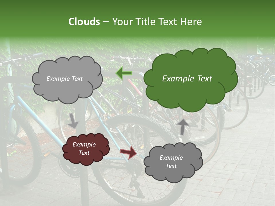 Bicycles In Rack PowerPoint Template