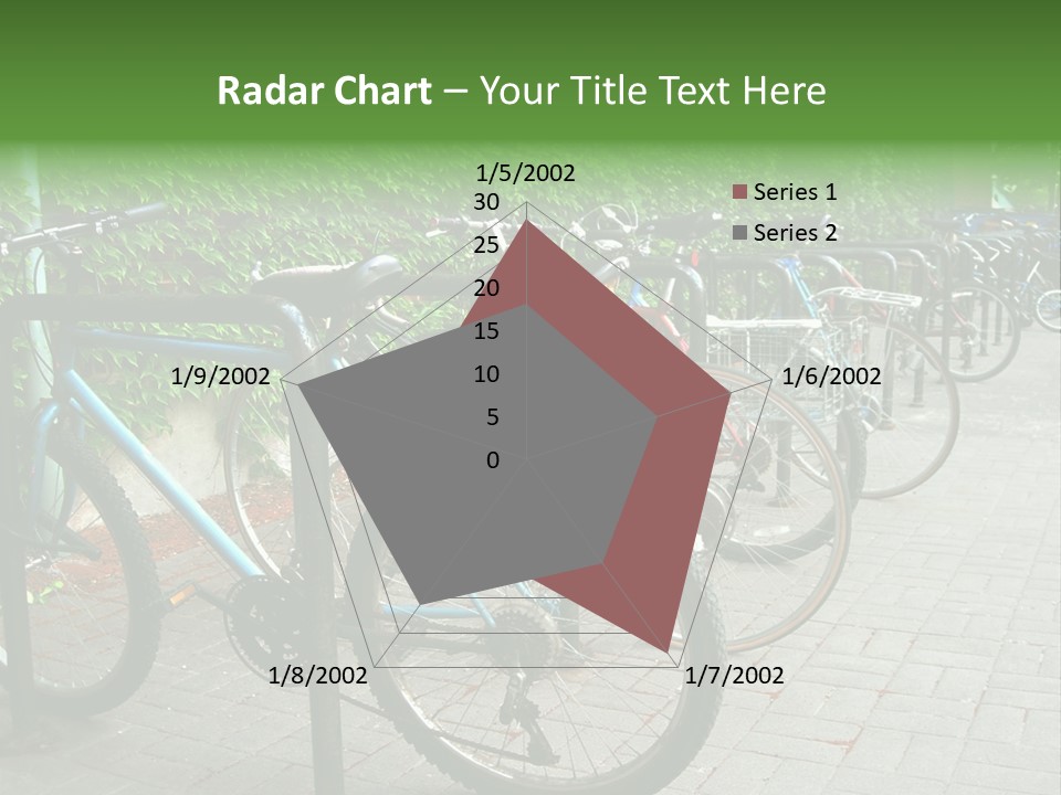 Bicycles In Rack PowerPoint Template