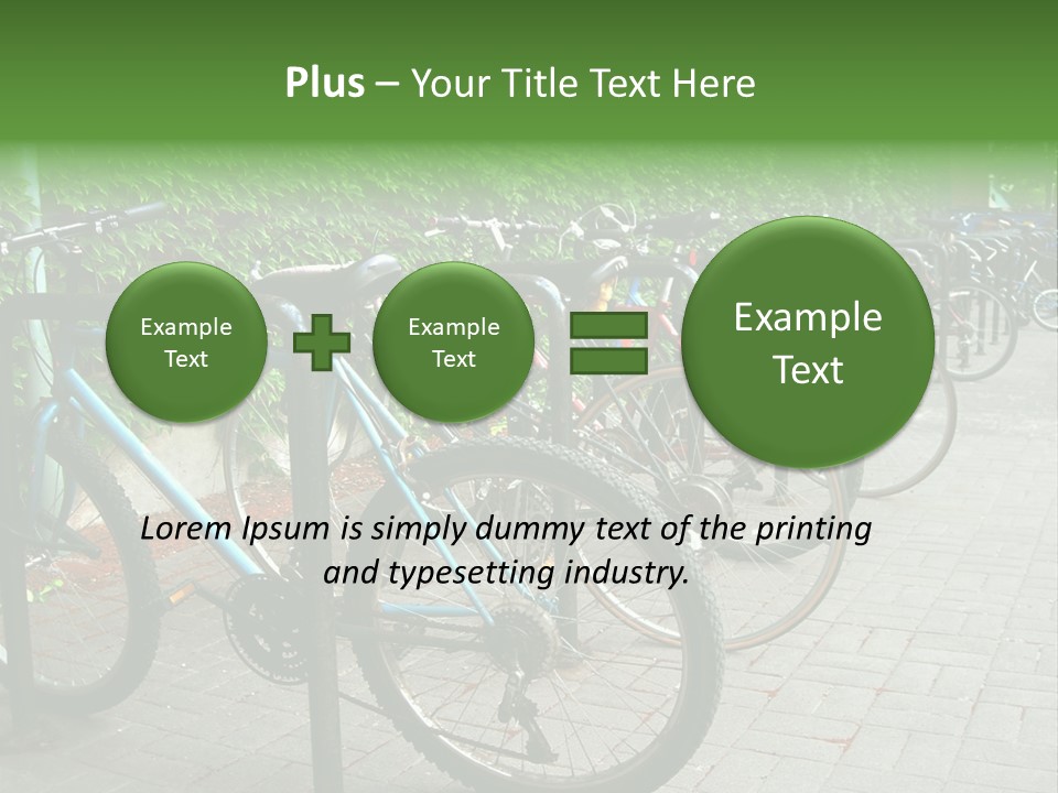 Bicycles In Rack PowerPoint Template