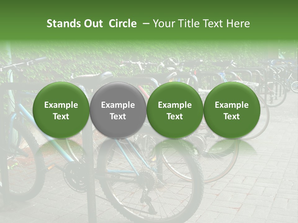 Bicycles In Rack PowerPoint Template