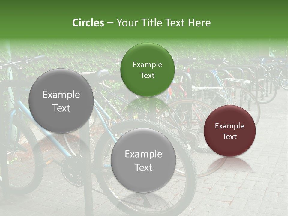 Bicycles In Rack PowerPoint Template