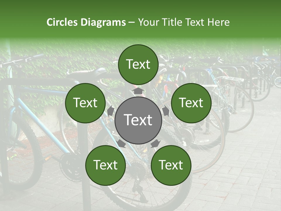 Bicycles In Rack PowerPoint Template