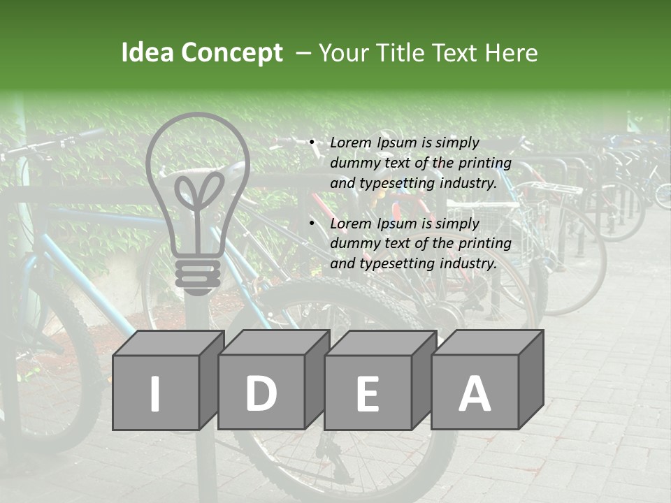 Bicycles In Rack PowerPoint Template