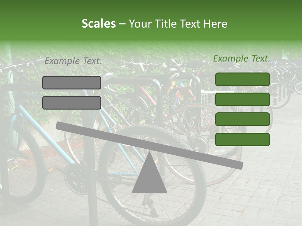 Bicycles In Rack PowerPoint Template