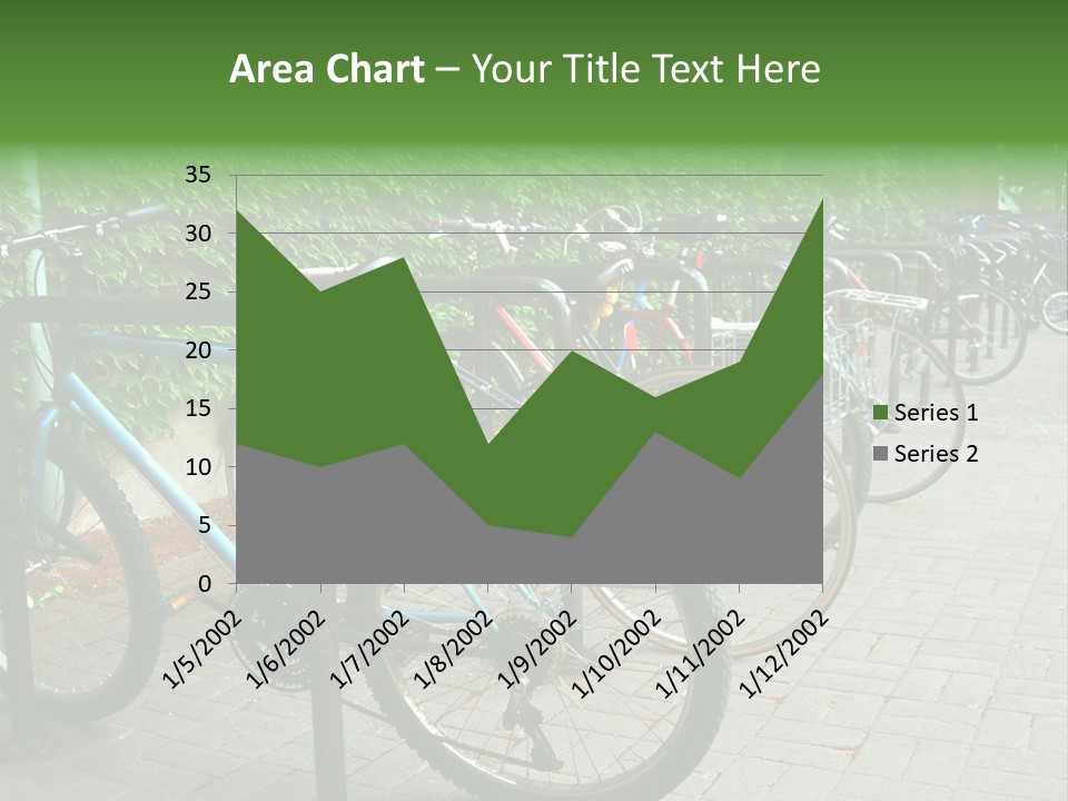 Bicycles In Rack PowerPoint Template