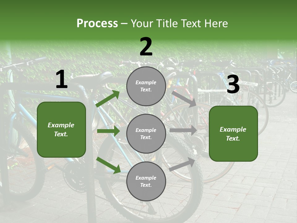 Bicycles In Rack PowerPoint Template