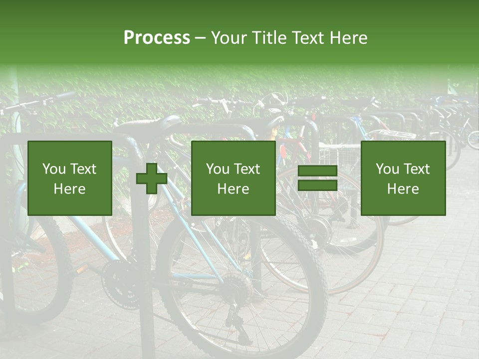 Bicycles In Rack PowerPoint Template