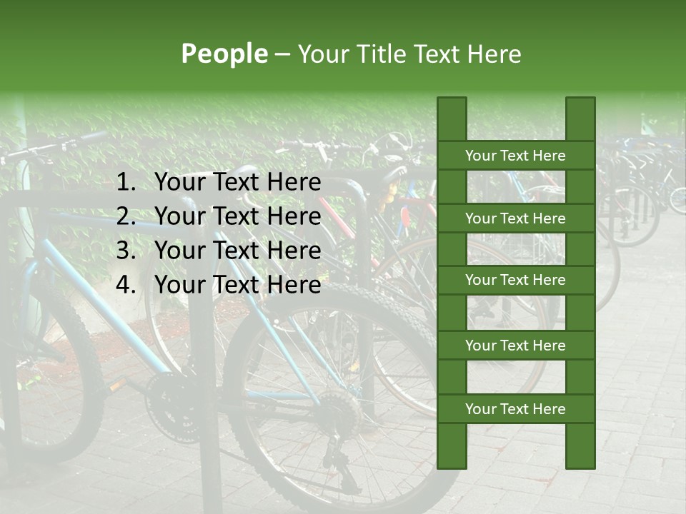 Bicycles In Rack PowerPoint Template