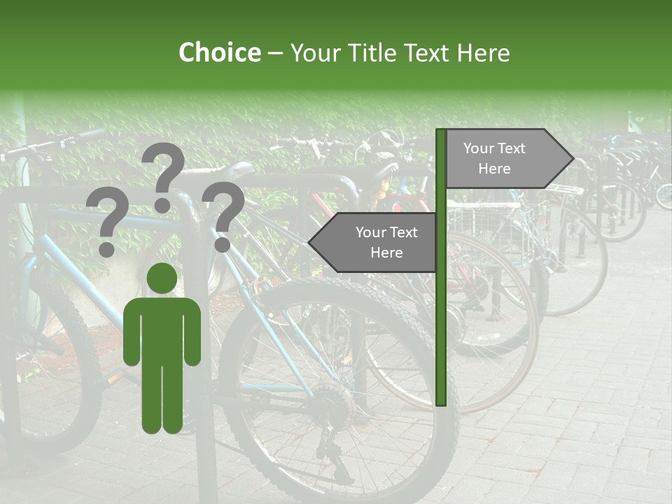 Bicycles In Rack PowerPoint Template