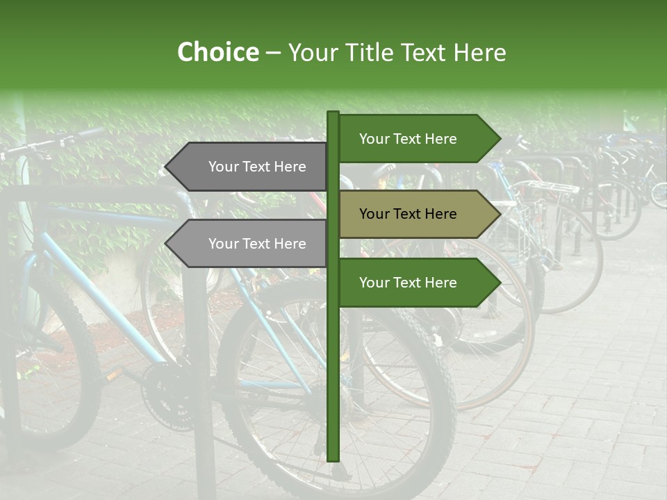 Bicycles In Rack PowerPoint Template