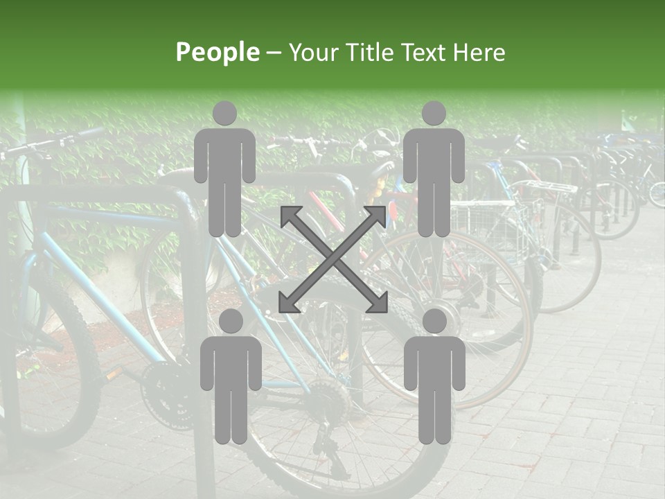 Bicycles In Rack PowerPoint Template