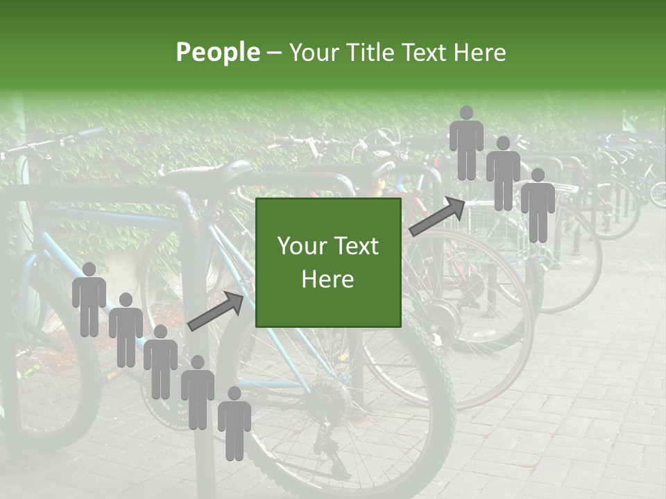 Bicycles In Rack PowerPoint Template