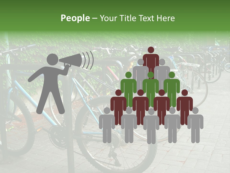 Bicycles In Rack PowerPoint Template