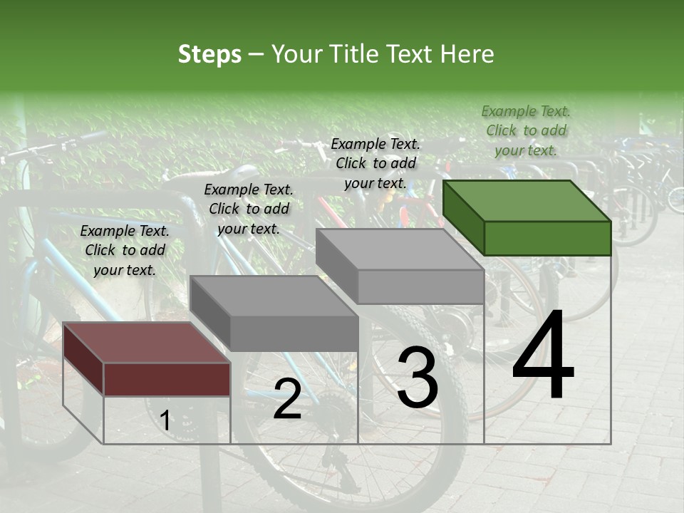 Bicycles In Rack PowerPoint Template
