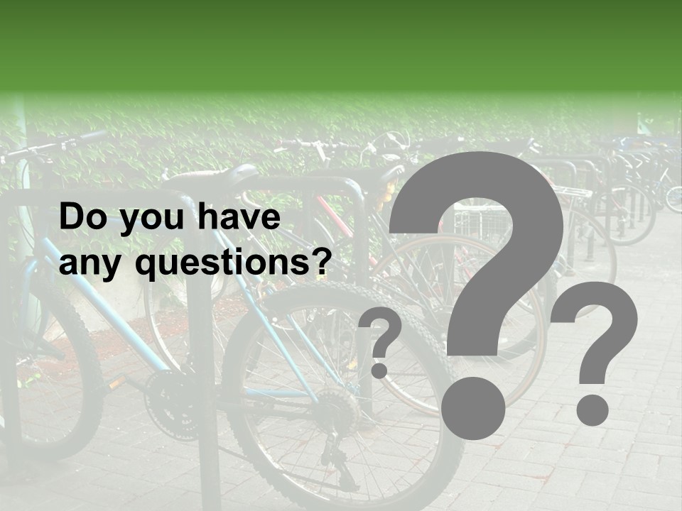 Bicycles In Rack PowerPoint Template