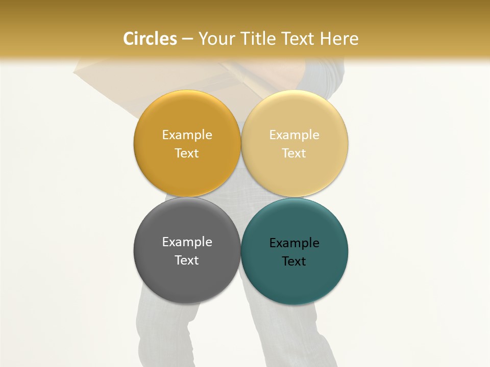 Tired Young Man Holding Cardboards. Looking At Camera. Gray Background, Whole Body PowerPoint Template