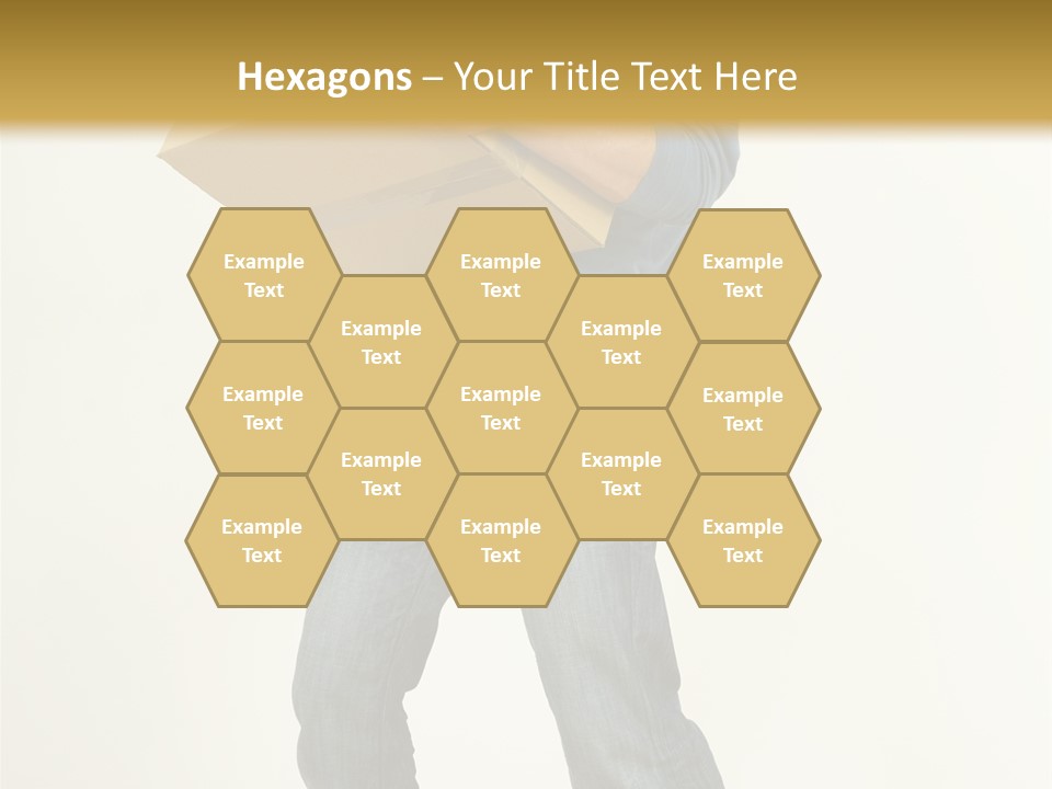 Tired Young Man Holding Cardboards. Looking At Camera. Gray Background, Whole Body PowerPoint Template