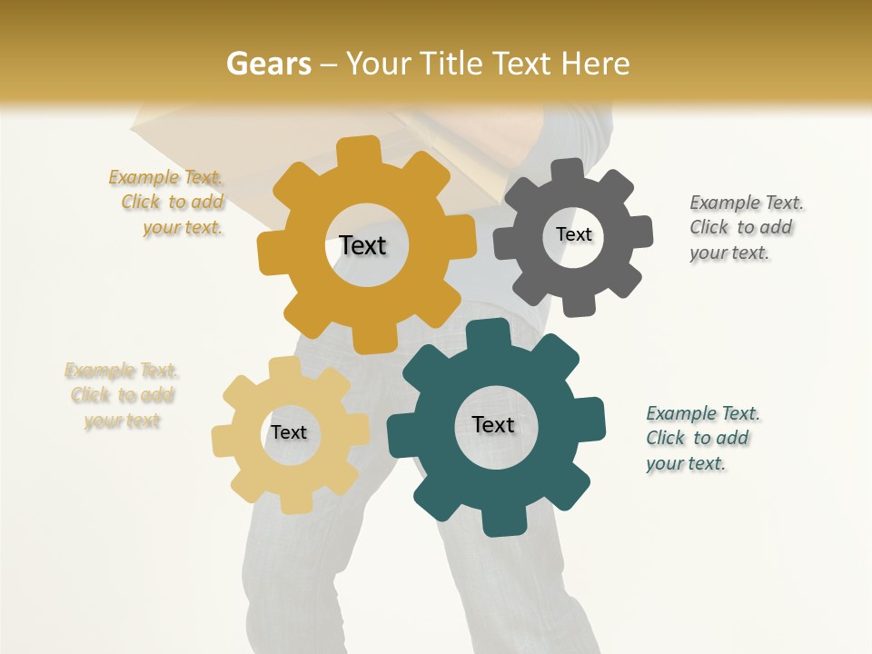 Tired Young Man Holding Cardboards. Looking At Camera. Gray Background, Whole Body PowerPoint Template