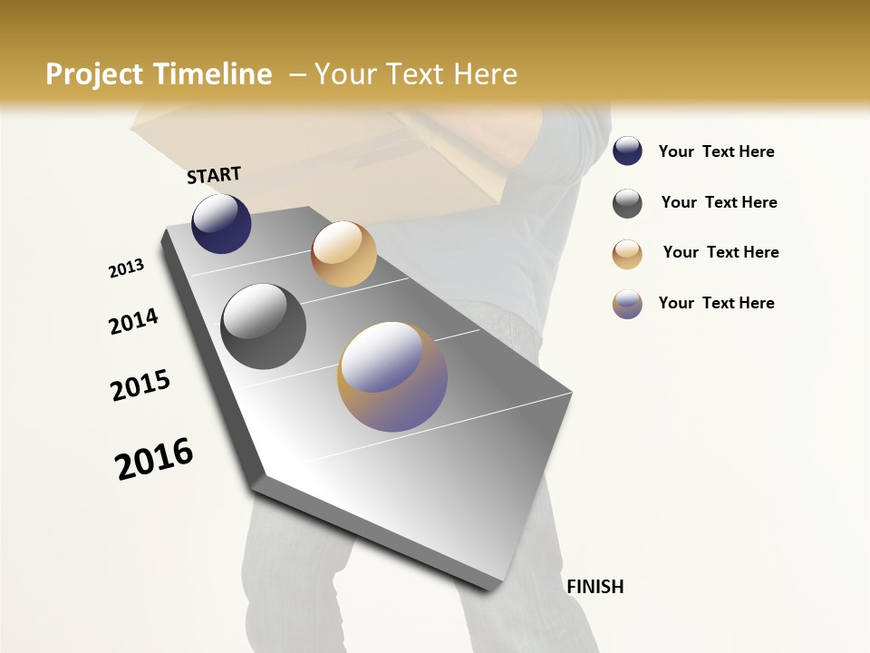 Tired Young Man Holding Cardboards. Looking At Camera. Gray Background, Whole Body PowerPoint Template