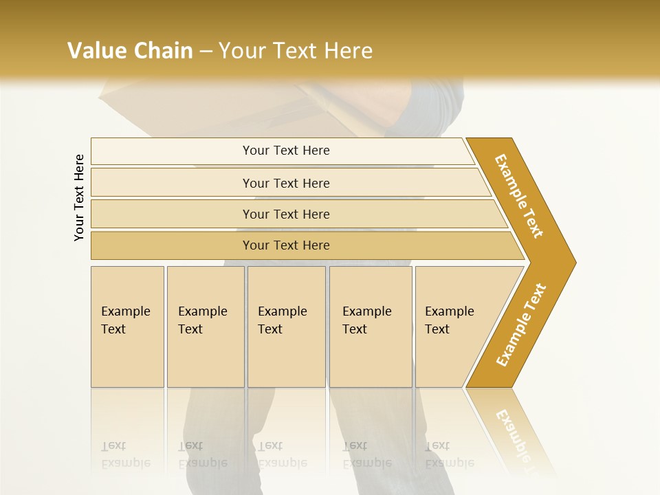 Tired Young Man Holding Cardboards. Looking At Camera. Gray Background, Whole Body PowerPoint Template