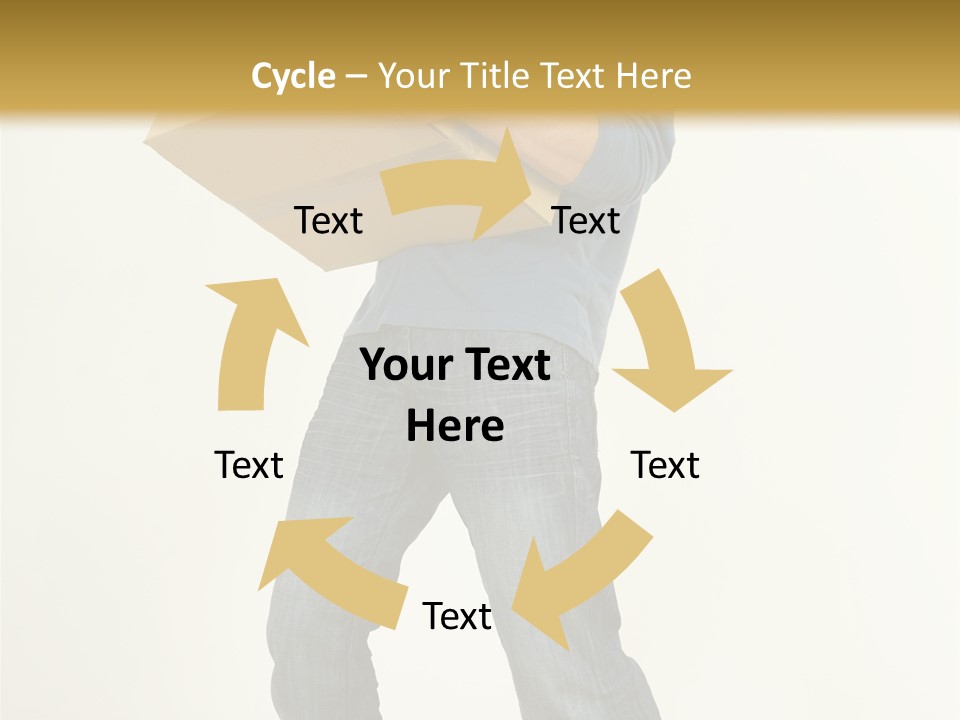 Tired Young Man Holding Cardboards. Looking At Camera. Gray Background, Whole Body PowerPoint Template