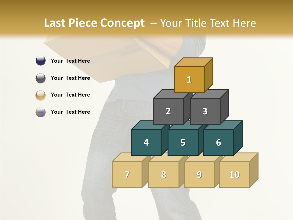 Tired Young Man Holding Cardboards. Looking At Camera. Gray Background, Whole Body PowerPoint Template