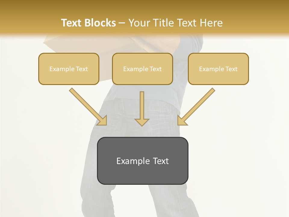 Tired Young Man Holding Cardboards. Looking At Camera. Gray Background, Whole Body PowerPoint Template