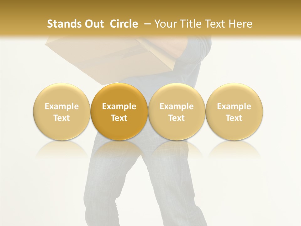 Tired Young Man Holding Cardboards. Looking At Camera. Gray Background, Whole Body PowerPoint Template