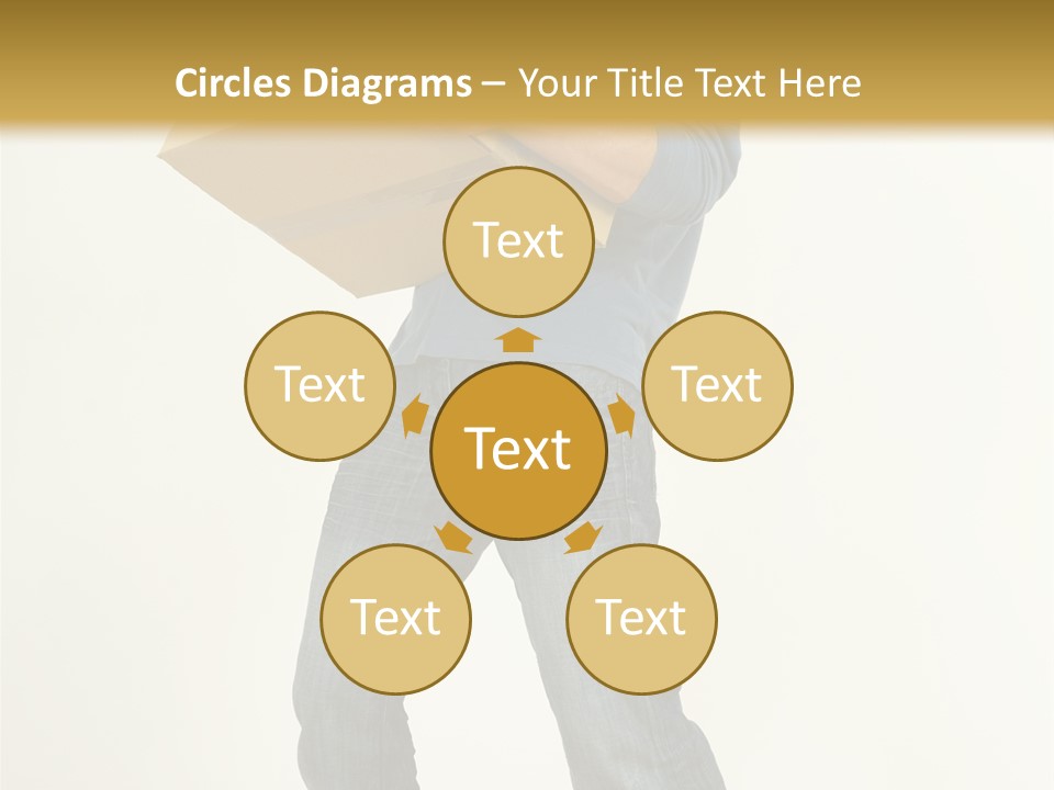 Tired Young Man Holding Cardboards. Looking At Camera. Gray Background, Whole Body PowerPoint Template