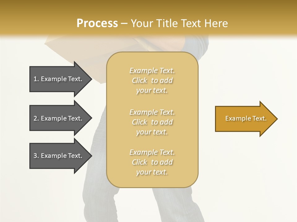 Tired Young Man Holding Cardboards. Looking At Camera. Gray Background, Whole Body PowerPoint Template