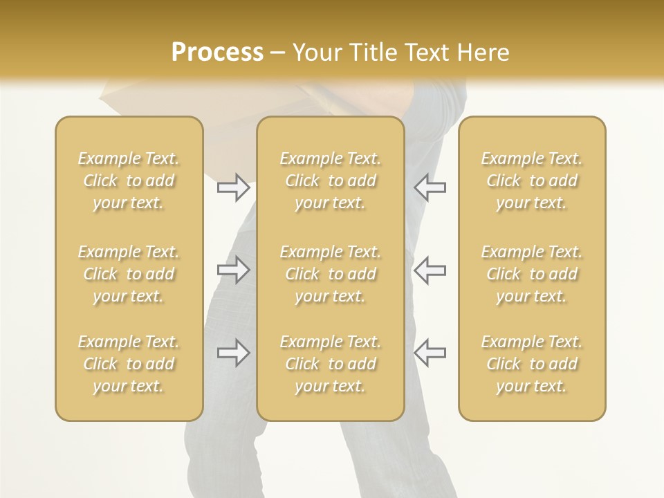Tired Young Man Holding Cardboards. Looking At Camera. Gray Background, Whole Body PowerPoint Template